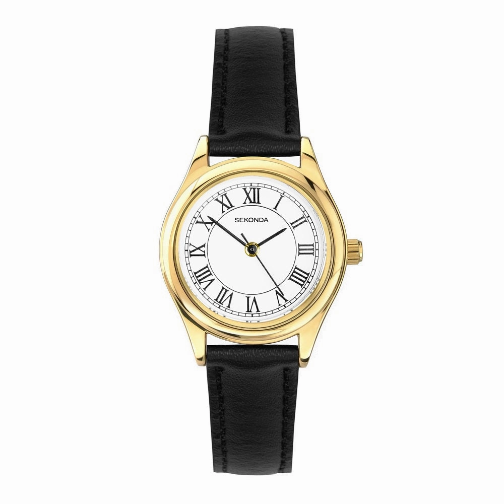 Sekonda Evans Classic Black Leather Strap Ladies Watch 40686