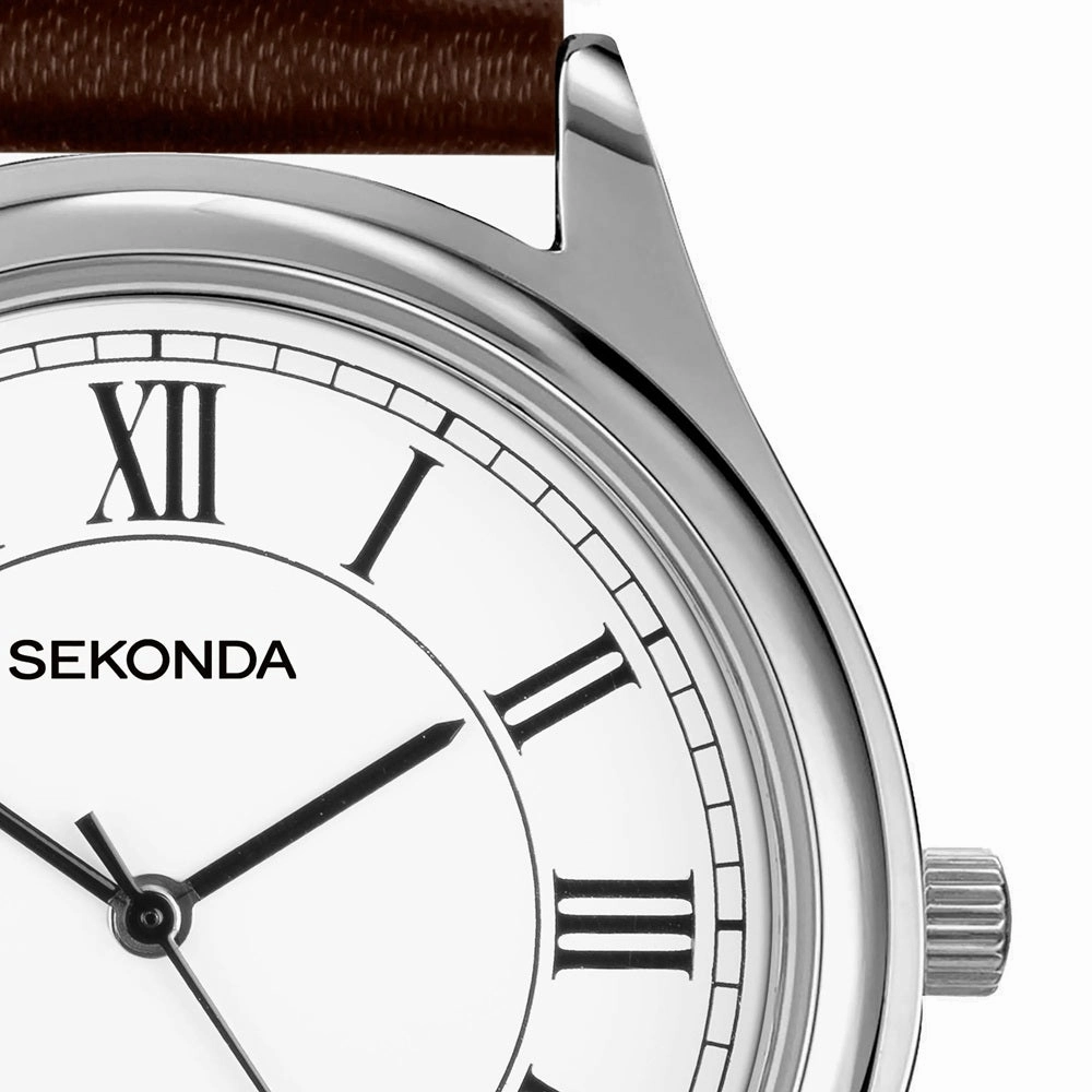 Sekonda Evans Classic Brown Leather Strap Men's Watch 30249