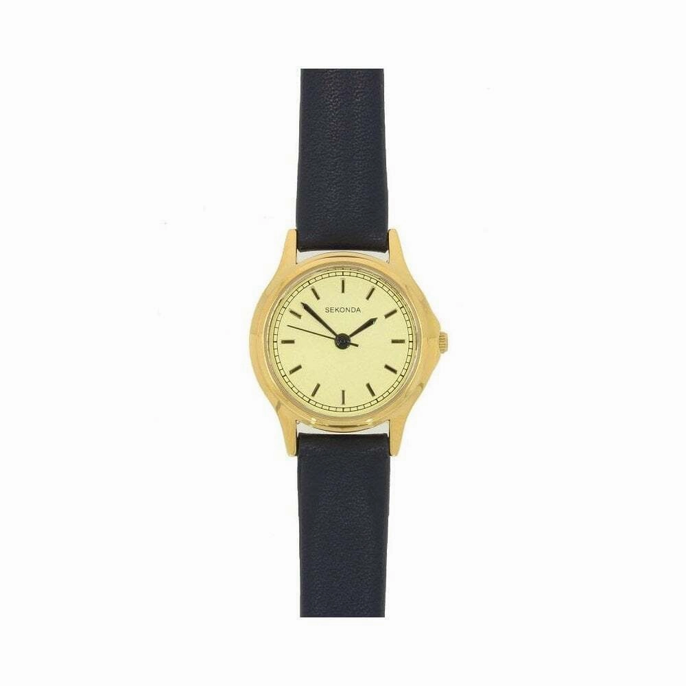 Sekonda Gold Plated Navy Strap Ladies Watch 2813