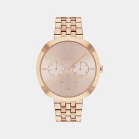 Shape Women Gold Dial Multi-Function Stainless Steel Watch 25200419