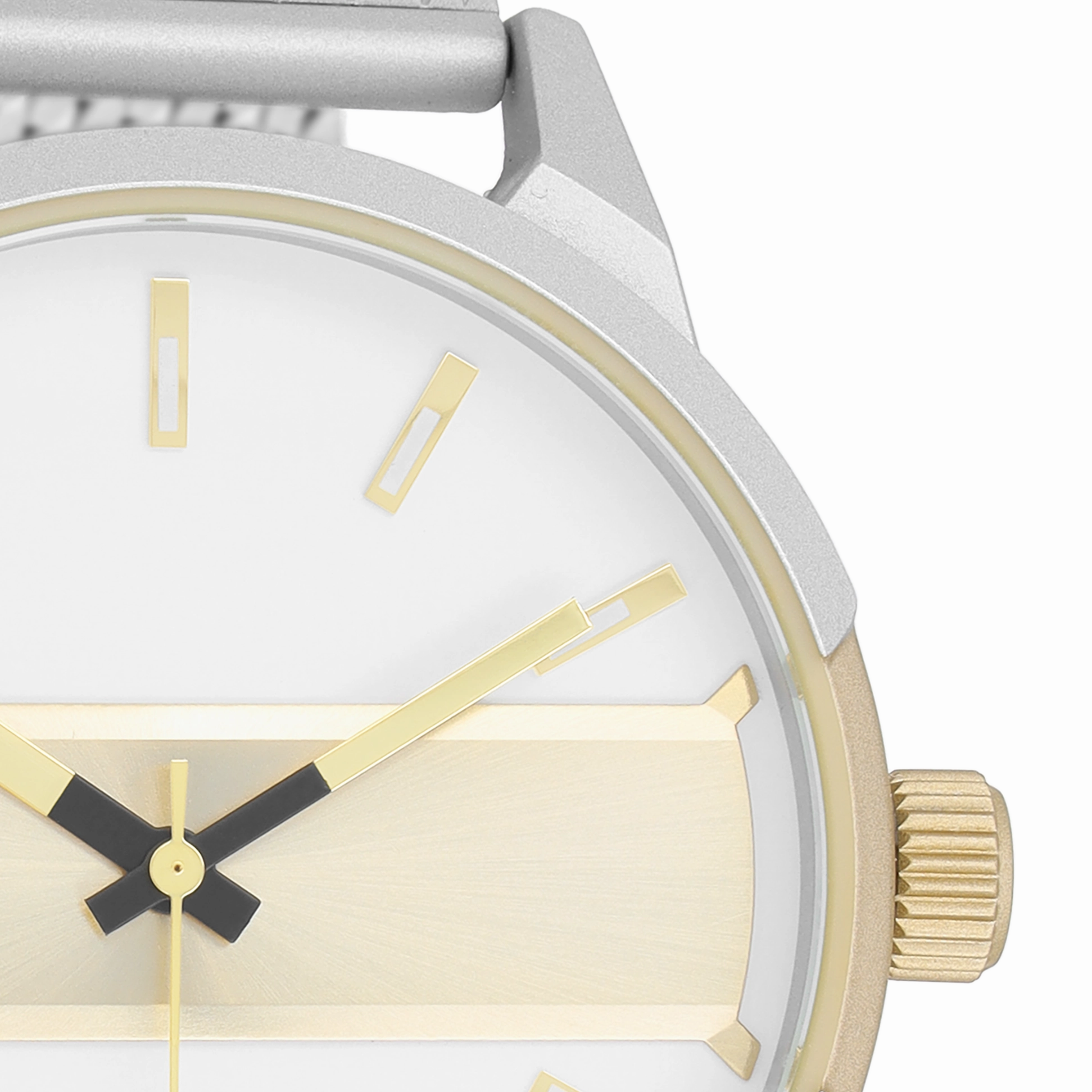 Silver coloured/gold OOZOO watch with silver coloured metal mesh bracelet - C11106