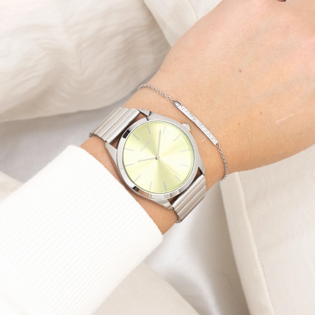 Silver coloured OOZOO watch with stainless steel bracelet - C11515