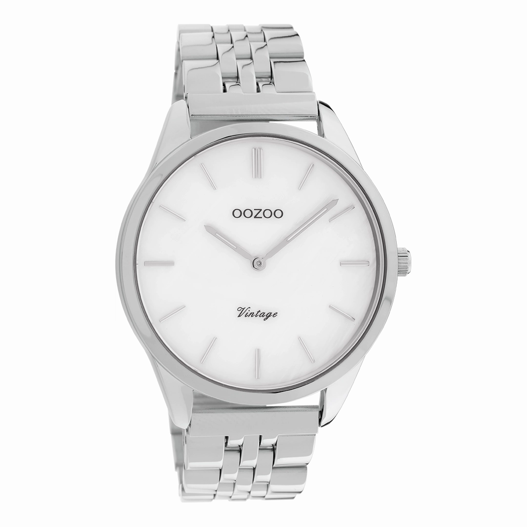 Silver coloured OOZOO watch with stainless steel bracelet - C9980