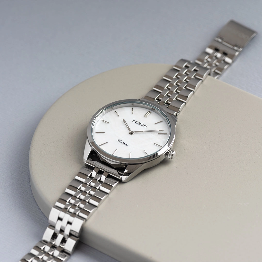Silver coloured OOZOO watch with stainless steel bracelet - C9980