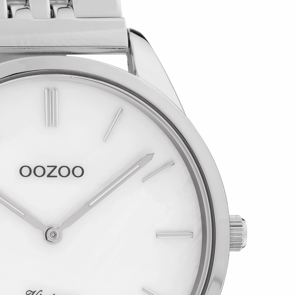 Silver coloured OOZOO watch with stainless steel bracelet - C9980