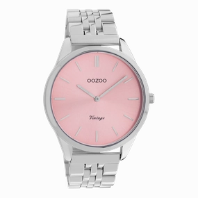 Silver coloured OOZOO watch with stainless steel bracelet - C9982