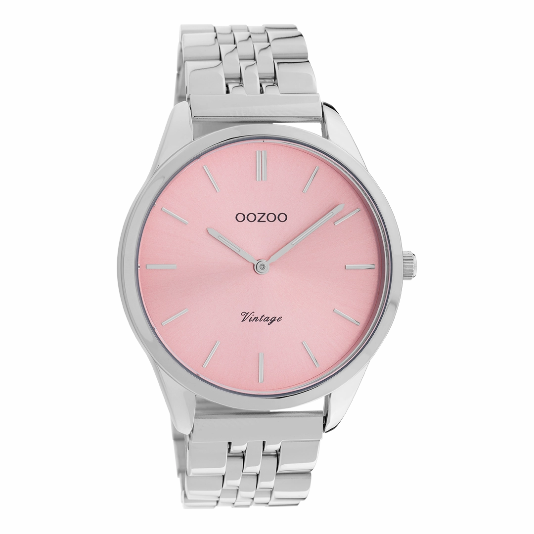 Silver coloured OOZOO watch with stainless steel bracelet - C9982