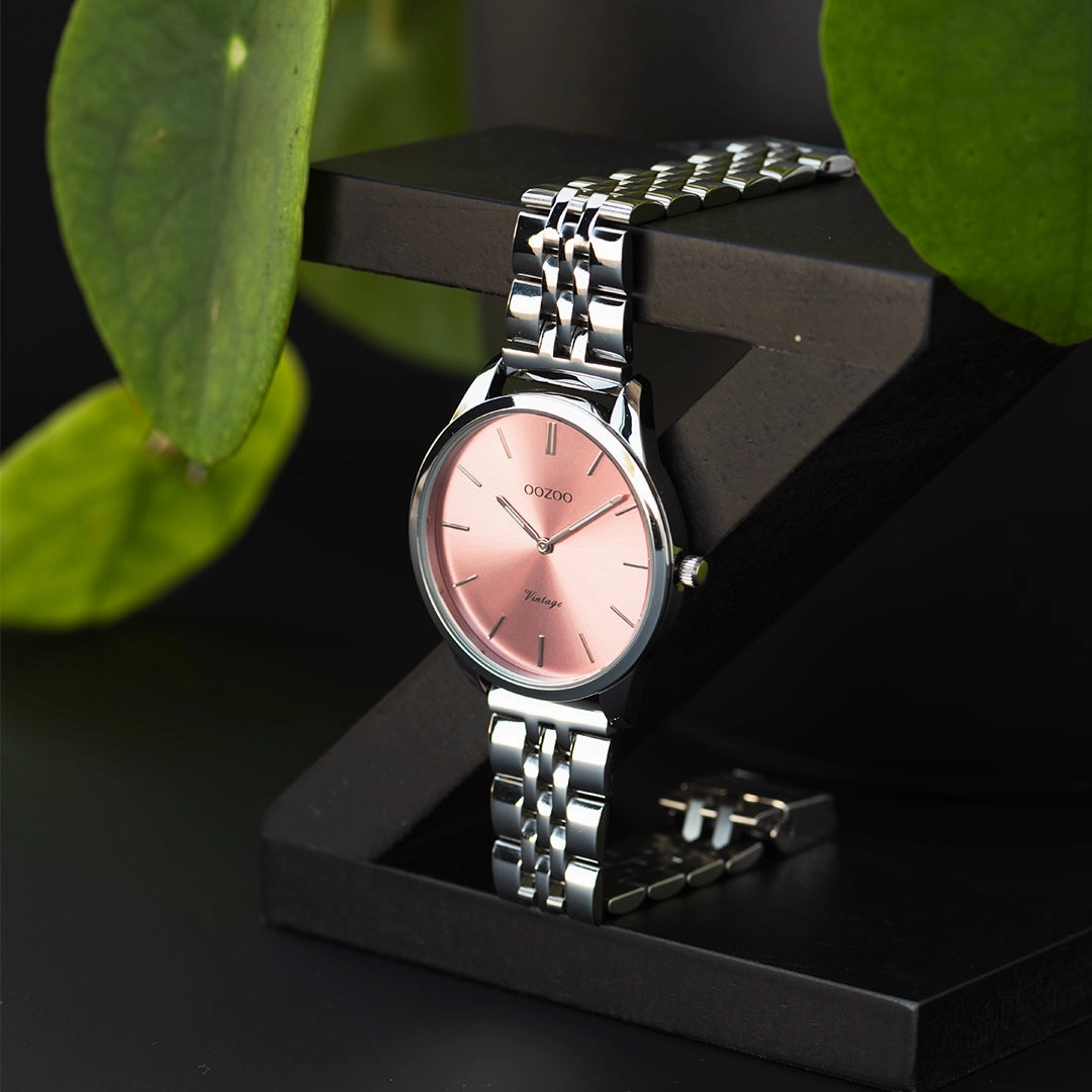 Silver coloured OOZOO watch with stainless steel bracelet - C9982