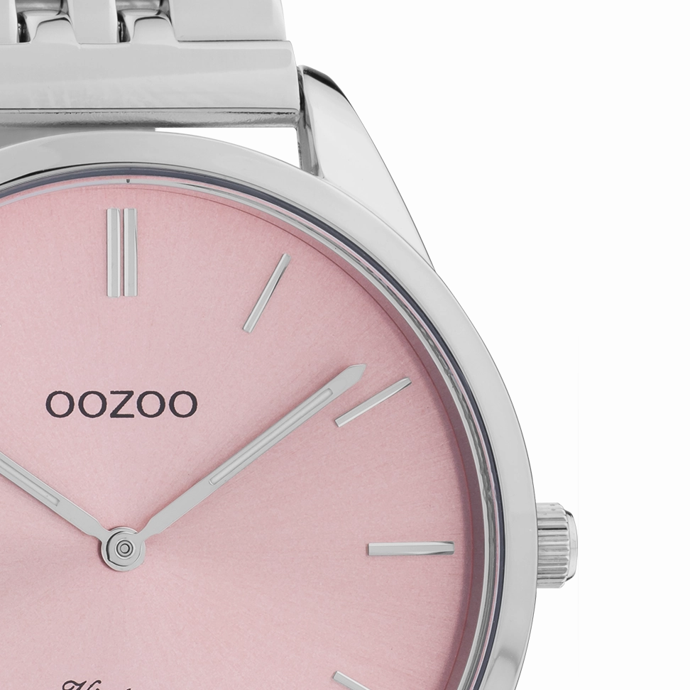 Silver coloured OOZOO watch with stainless steel bracelet - C9982