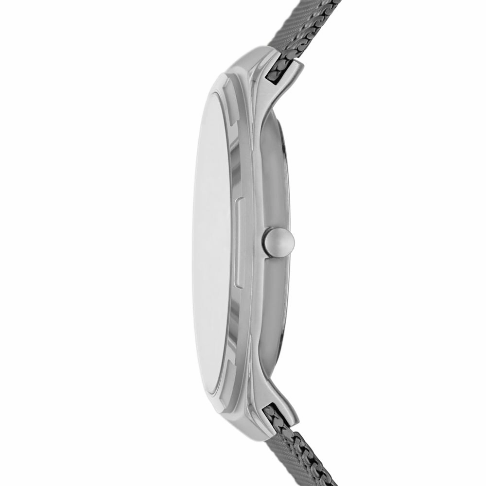 Skagen Melbye Three-Hand Day-Date Charcoal Stainless Steel Mesh Watch SKW6790