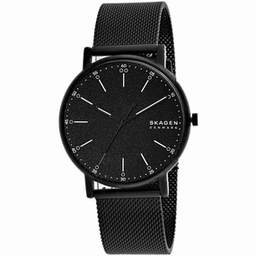 Skagen Men's Watch - Signatur Black Dial Plated Stainless Steel Bracelet | SKW6579