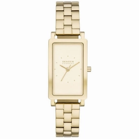Skagen Women's Watch - Hagen Lille Gold Dial Yellow Gold Case Bracelet | SKW3098