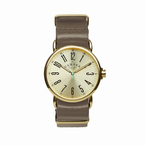 SMALL No.88 Gold and Light Brown Italian Leather