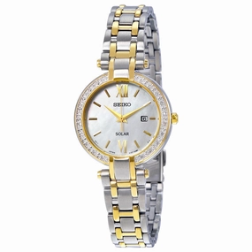 Solar Mother Of Pearl Two-Tone Womens Watch