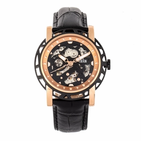 Stavros Automatic Skeleton Leather-Band Watch