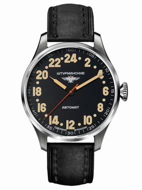 Sturmanskie ARCTIC RUSSIAN 24-Hour Black Leather Mens Watch 2431/6821341