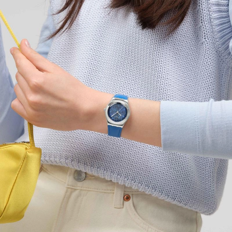 Swatch Irony BLUE PETAL PROMISE Watch YLS235