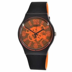 Swatch Unisex Watch - Orangeboost Swiss Quartz Orange Dial Silicone Strap | SUOB164