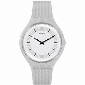 Swatch Unisex Watch - Skin Skinstructur Grey Dial Silicone Rubber Strap | SVUM102