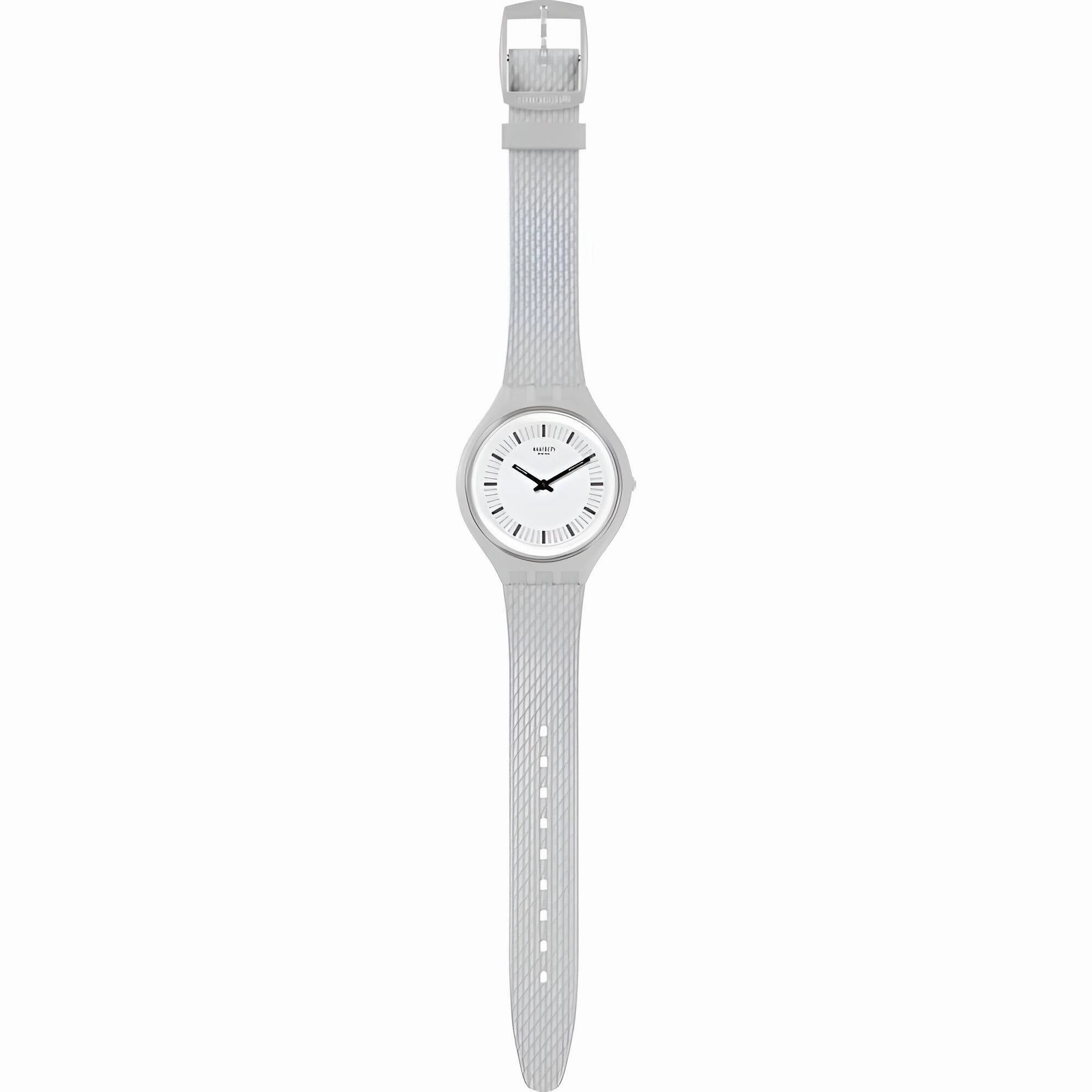 Swatch Unisex Watch - Skin Skinstructur Grey Dial Silicone Rubber Strap | SVUM102
