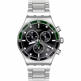 Swatch Unisex Watch - The May Collection Dark Green Irony Chrono Bracelet | YVS506G