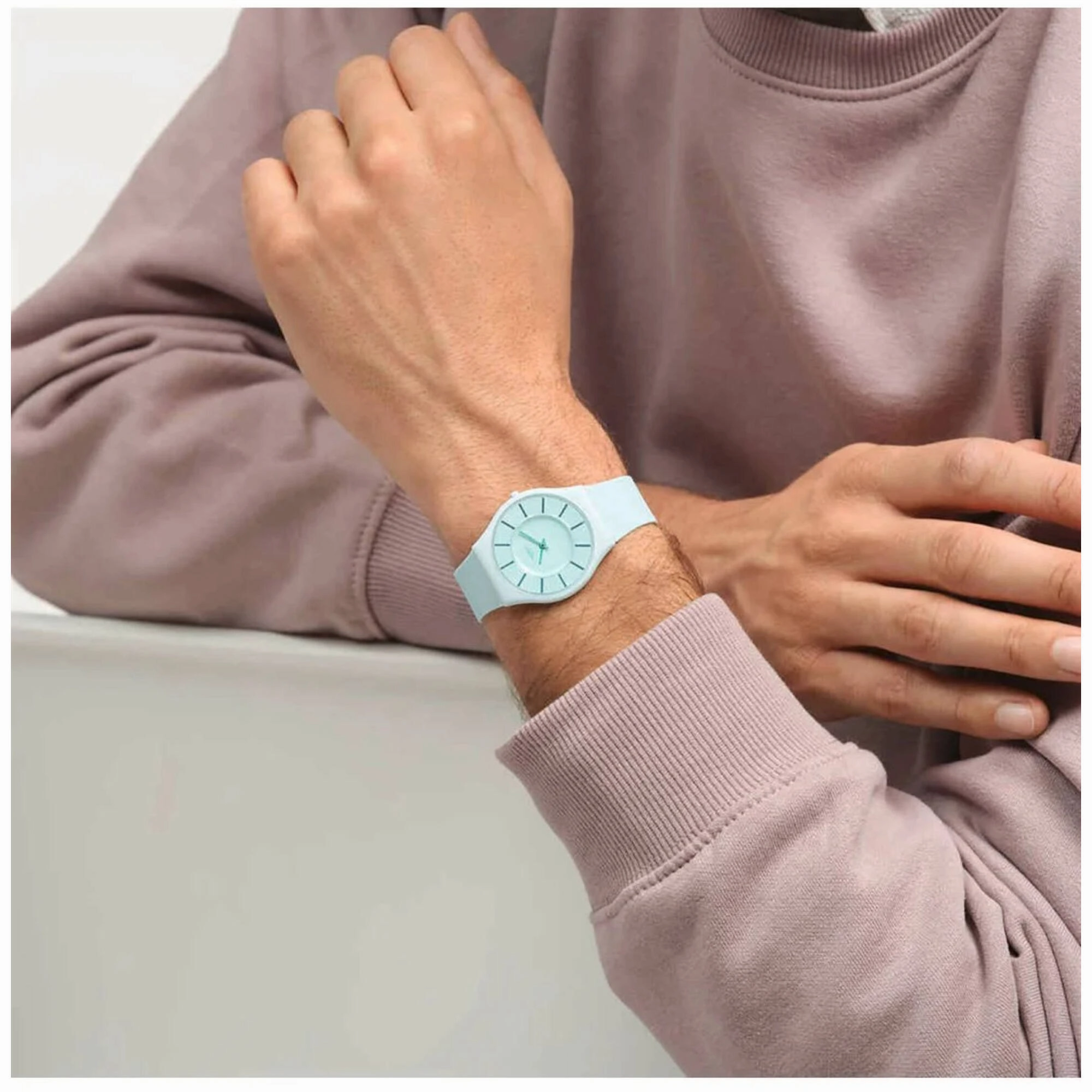 Swatch Unisex Watch - The May Collection Turquoise Lightly rubber strap | SSO8G107