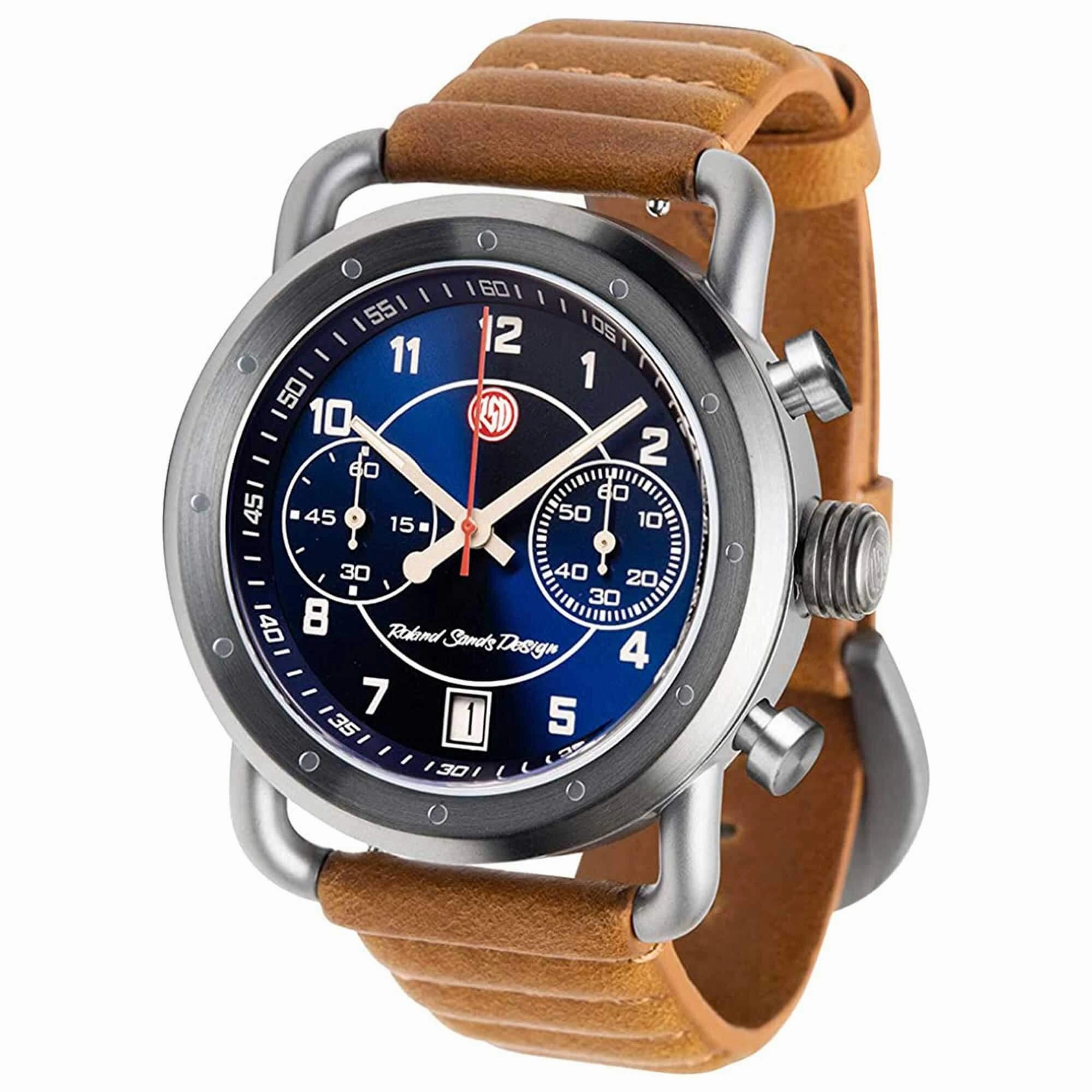 Szanto Icon Unisex Chronograph Watch - Roland Sands Signature Tan Strap | IC RS 2253