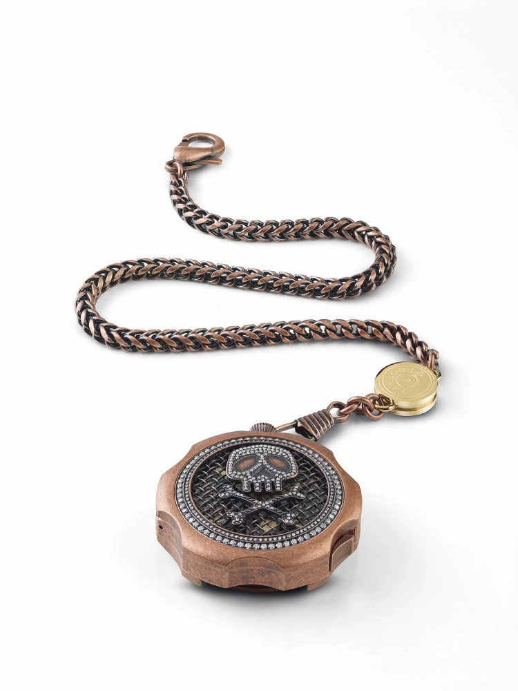 TAMBOORO Mens watch - BULLET - DIRTY BRONZE - ZIRCONIA - TB-102-BR-ZW-SL-CP