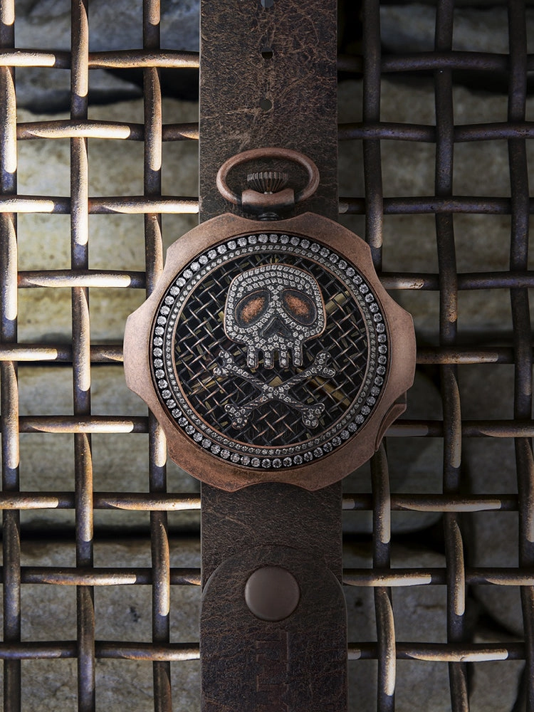 TAMBOORO Mens watch - BULLET - DIRTY BRONZE - ZIRCONIA - TB-102-BR-ZW-SL-CP