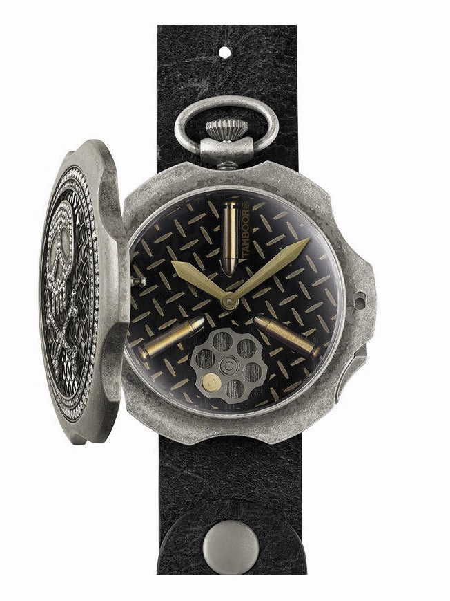 TAMBOORO Mens watch - BULLET - DIRTY SILVER - ZIRCONIA - TB-102-SL-ZW-SL-CP