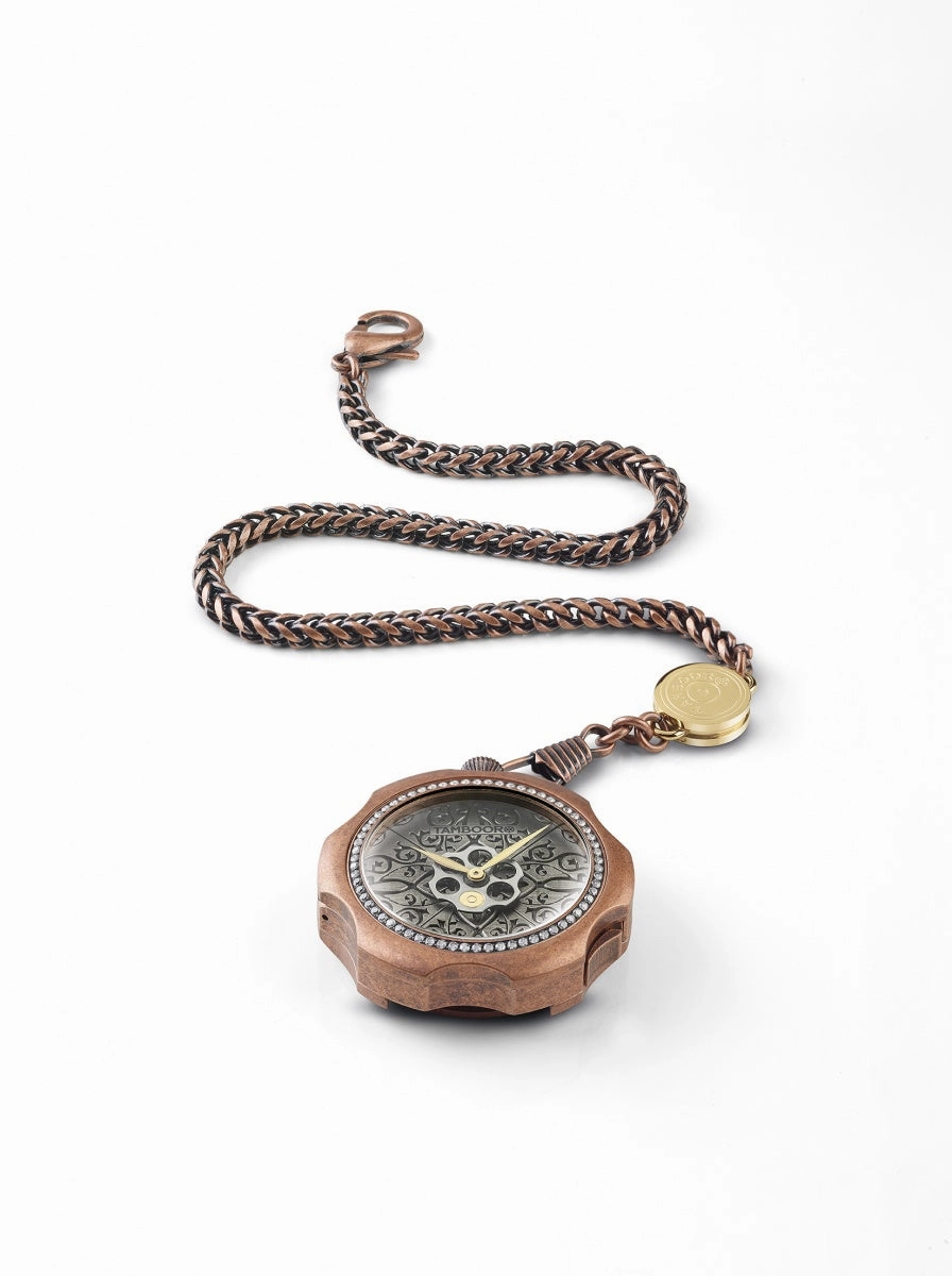 TAMBOORO Mens Watch TATTOO Dirty Bronze ZIRCONIA TB-101-BR-ZW-SL-CP