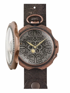 TAMBOORO Mens Watch TATTOO Dirty Bronze ZIRCONIA TB-101-BR-ZW-SL-CP