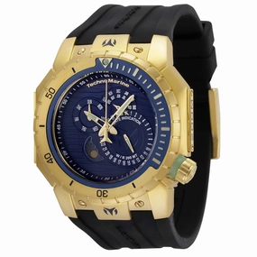Technomarine Men's Chrono Watch - Manta Sea Blue Dial Black Silicone Strap | TM-220025