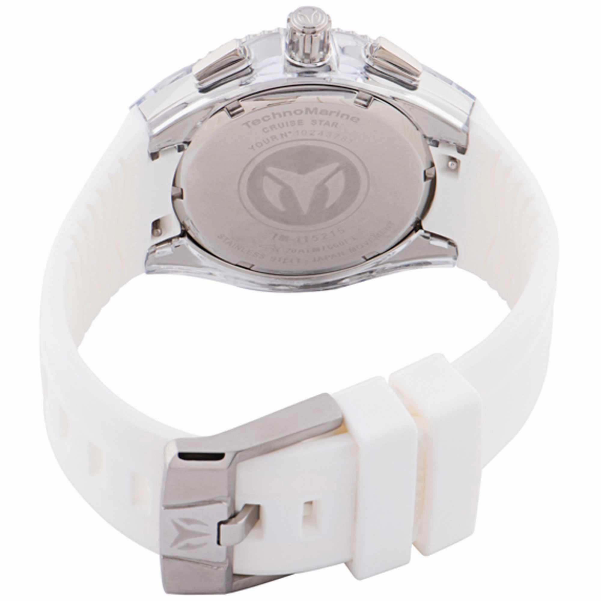 Technomarine Men's Chronograph Watch - Cruise Star Silver Dial White Strap | TM-115215