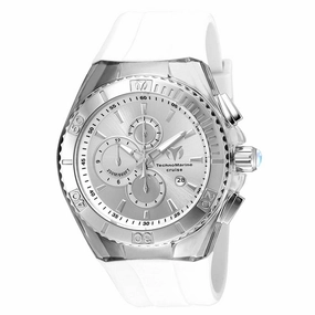 Technomarine Men's Chronograph Watch - Cruise Star Silver Dial White Strap | TM-115215
