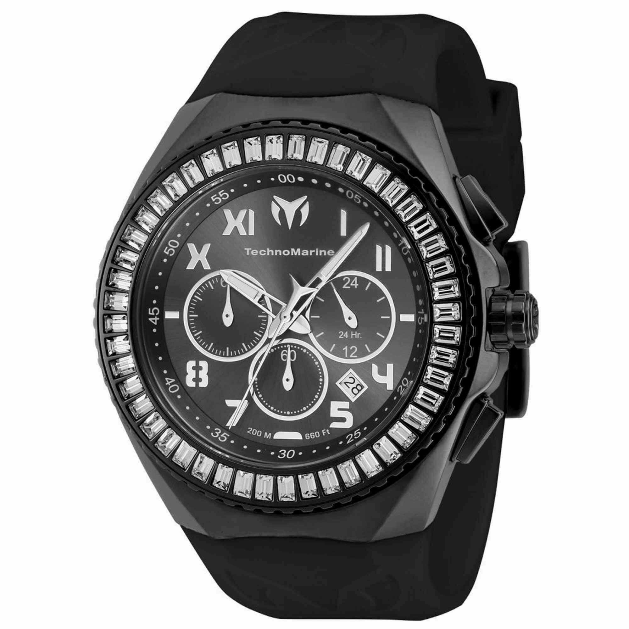 Technomarine Men's Watch - Manta Ocean Chrono Gunmetal Dial Black Strap | TM-221042