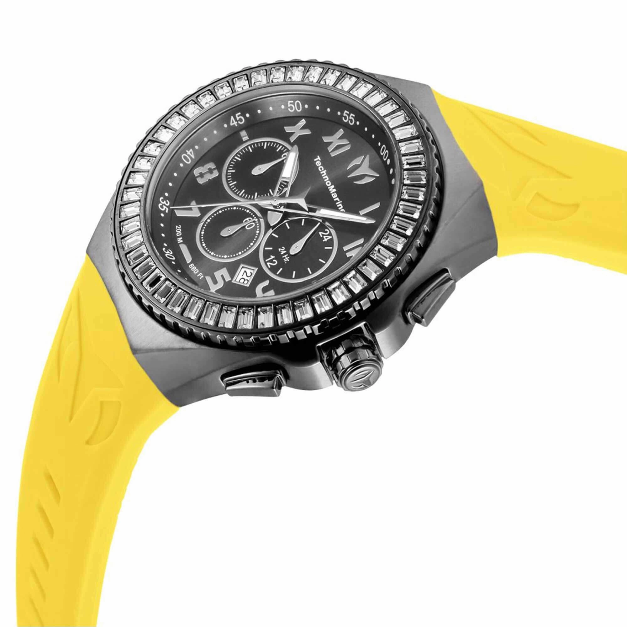Technomarine Men's Watch - Manta Ocean Chrono Gunmetal Dial Yellow Strap | TM-221039