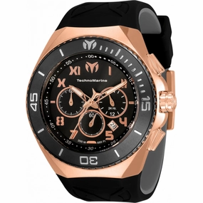 Technomarine Men's Watch - Manta Ocean Chrono Rose Gold Case Black Dial | TM-220009