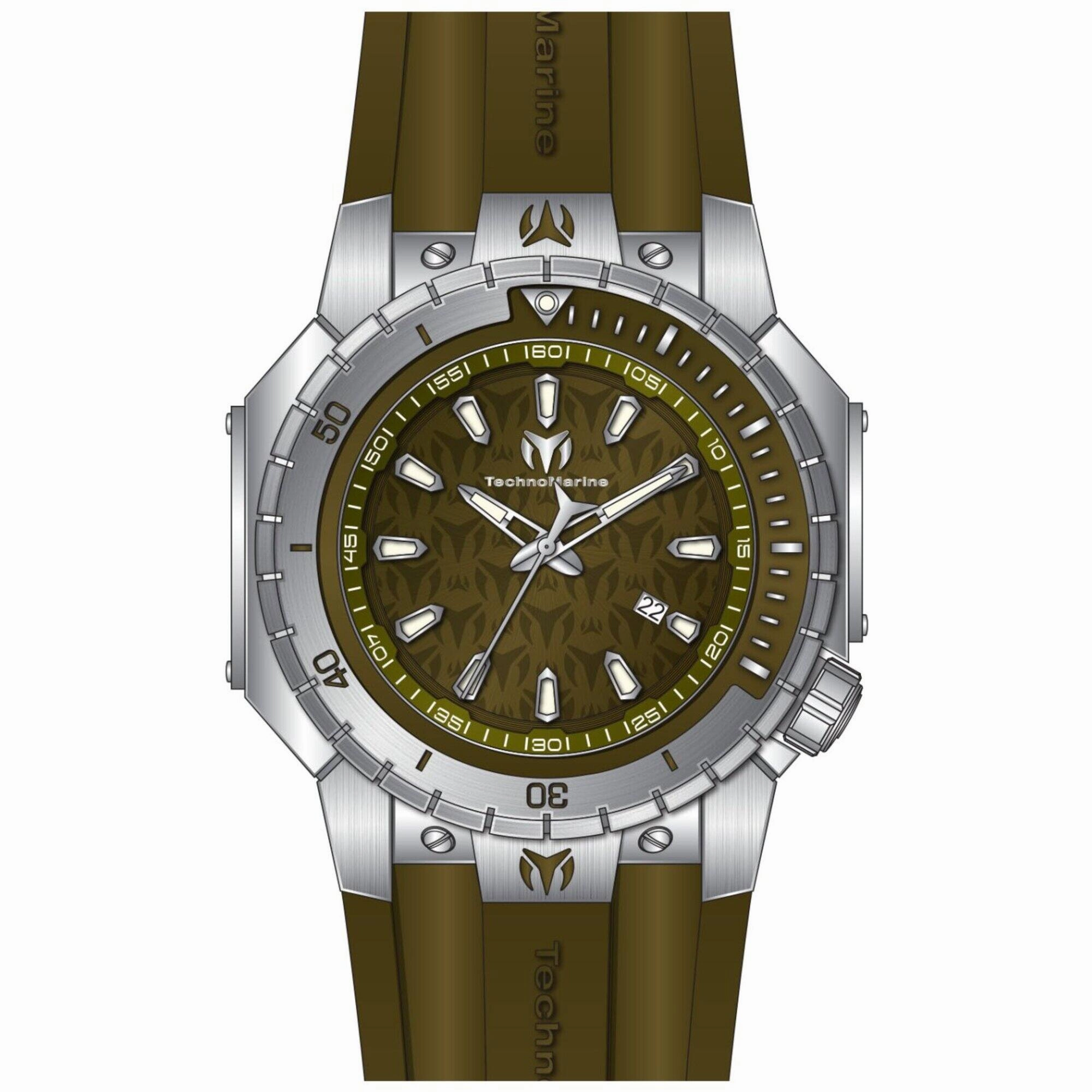 Technomarine Men's Watch - Manta Sea Quartz Green Dial Silicone Strap | TM-224008