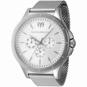 Technomarine Men's Watch - Moonsun Quartz Silver Tone Dial Mesh Bracelet | TM-822017