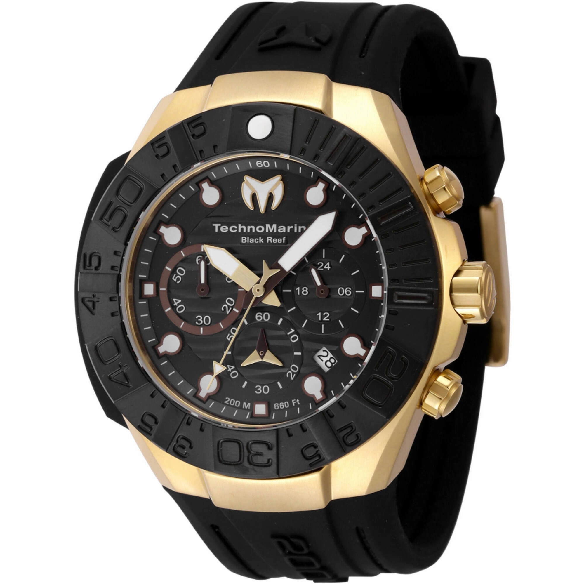 Technomarine Men's Watch - Reef Quartz Chronograph Black Silicone Strap | TM-523012