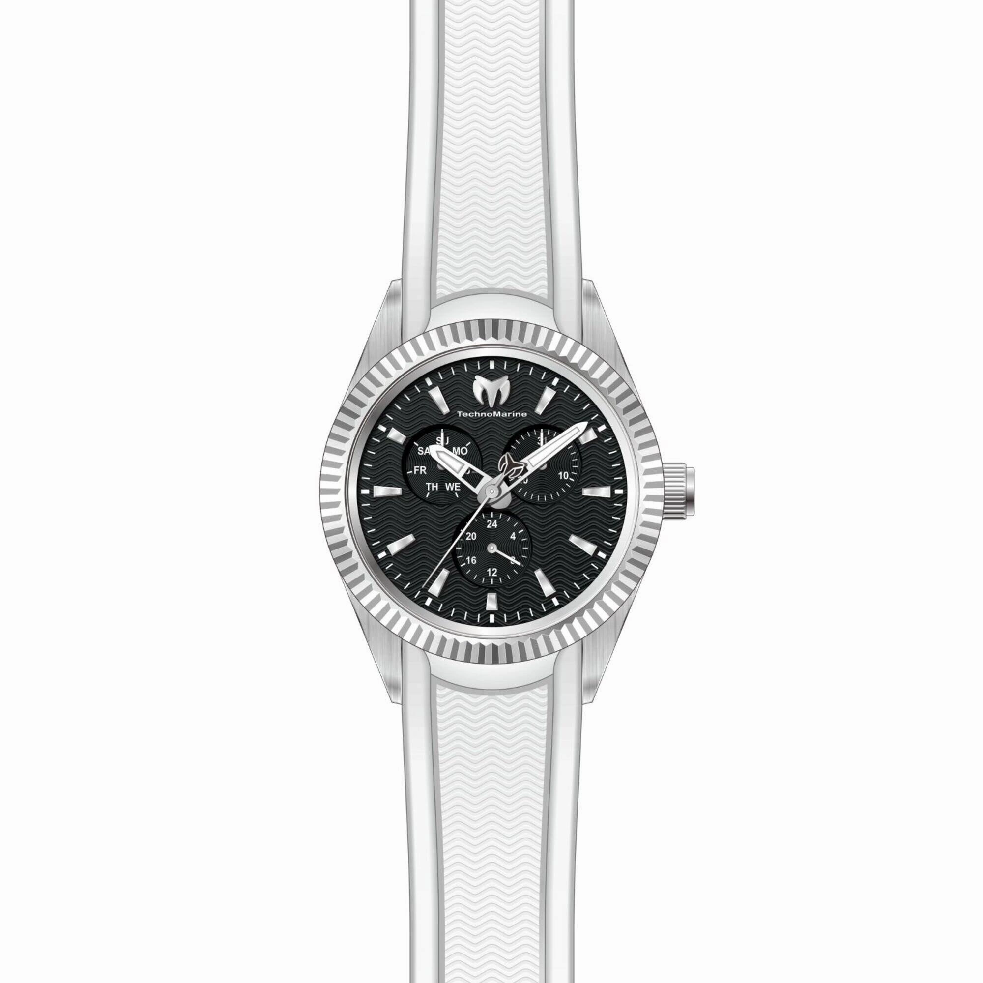 Technomarine Men's Watch - Sea Dream Chronograph Black Dial White Strap | TM-724001