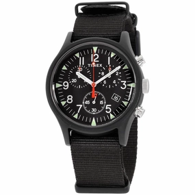 Timex Men's Chronograph Watch - MK1 Black Dial Black Nylon Strap | TW2R67700VQ