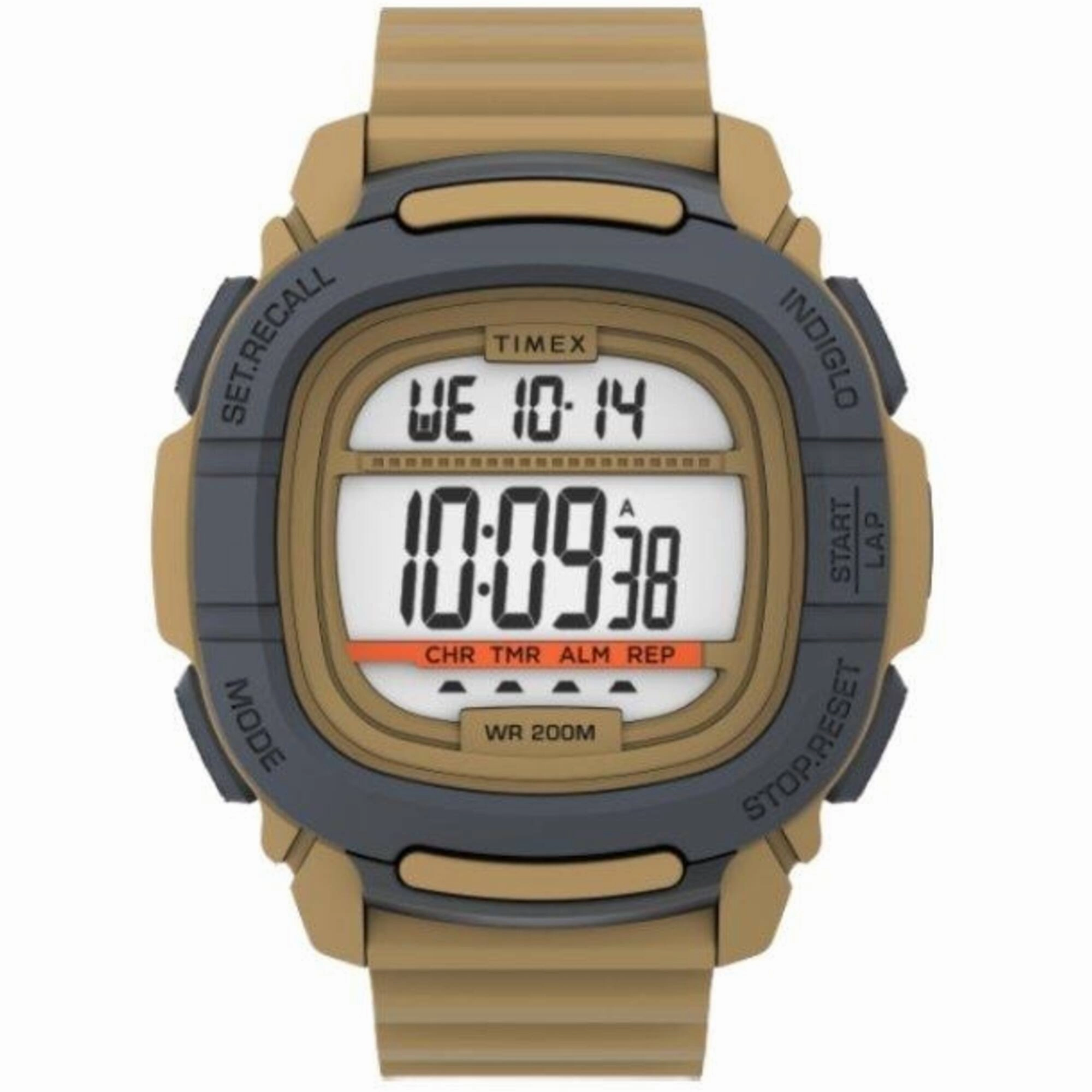 Timex Men's Digital Watch - Command White and Beige Dial Shock Resistant | TW5M35900