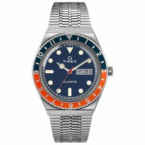 Timex Men's Quartz Watch - Q Reissue Bracelet Blue Dial | TW2U61100ZV