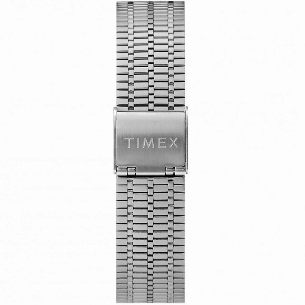Timex Men's Quartz Watch - Q Timex Blue Dial Silver Steel Bracelet | TW2T80700ZV