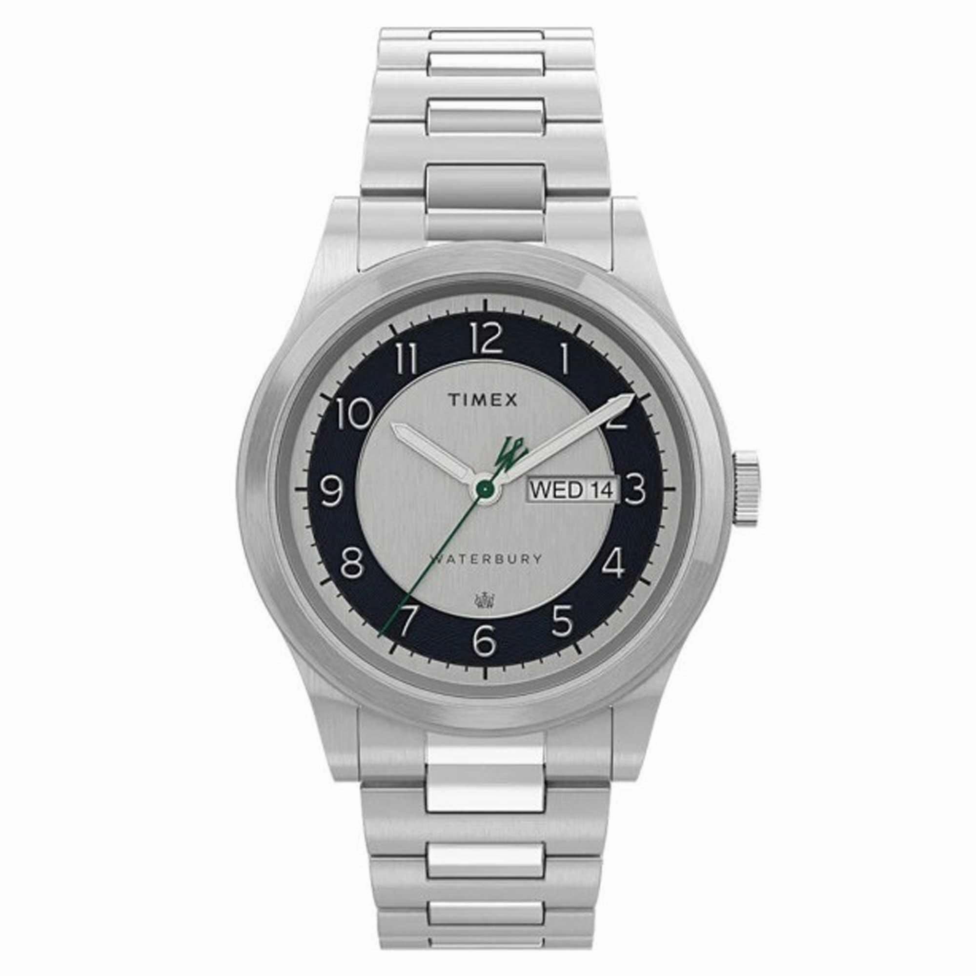 Timex Men's Quartz Watch - Waterbury Black and Silver Dial Bracelet | TW2U99300VQ