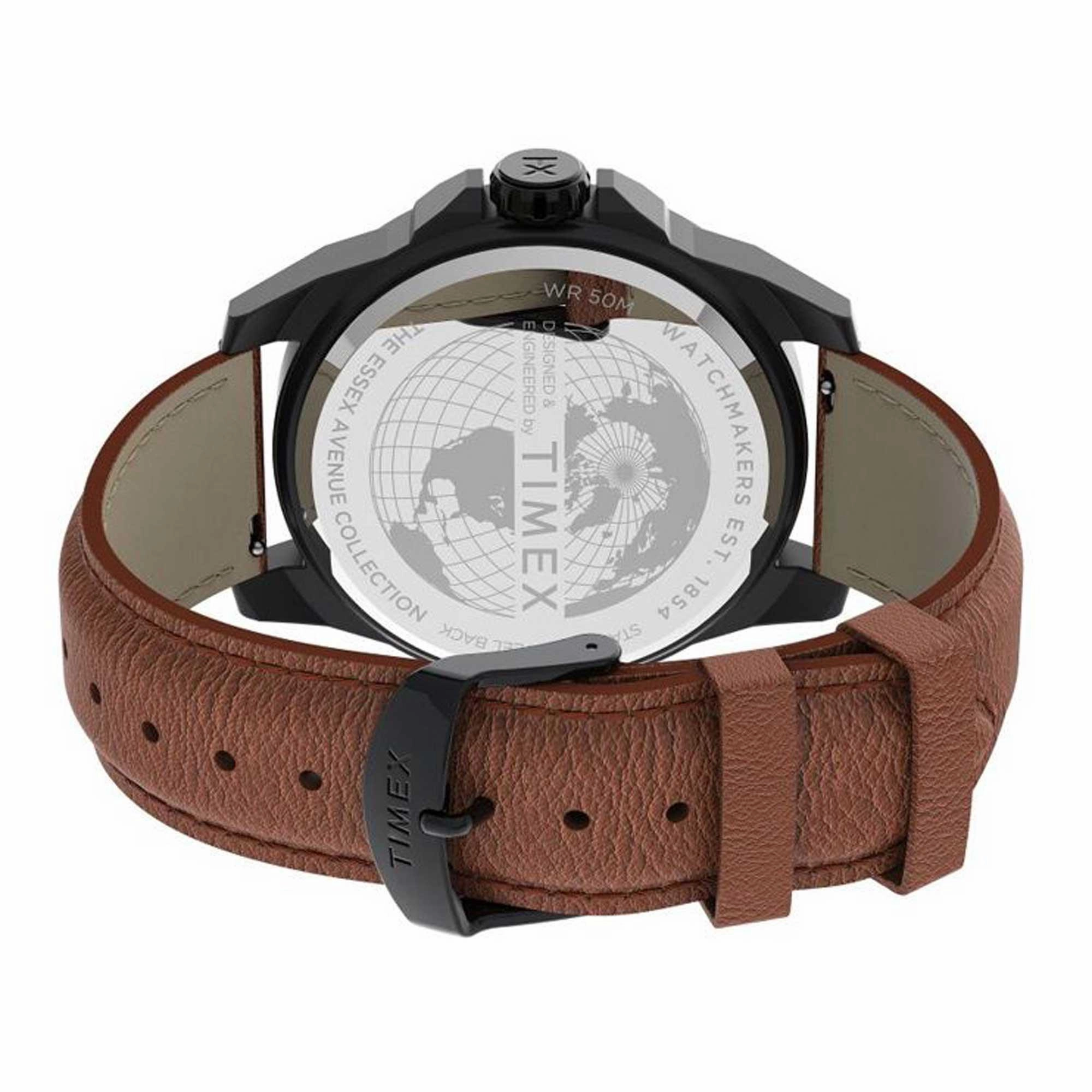 Timex Men's Watch - Essex Avenue Quartz Grey Dial Day and Date Display | TW2U82200VQ