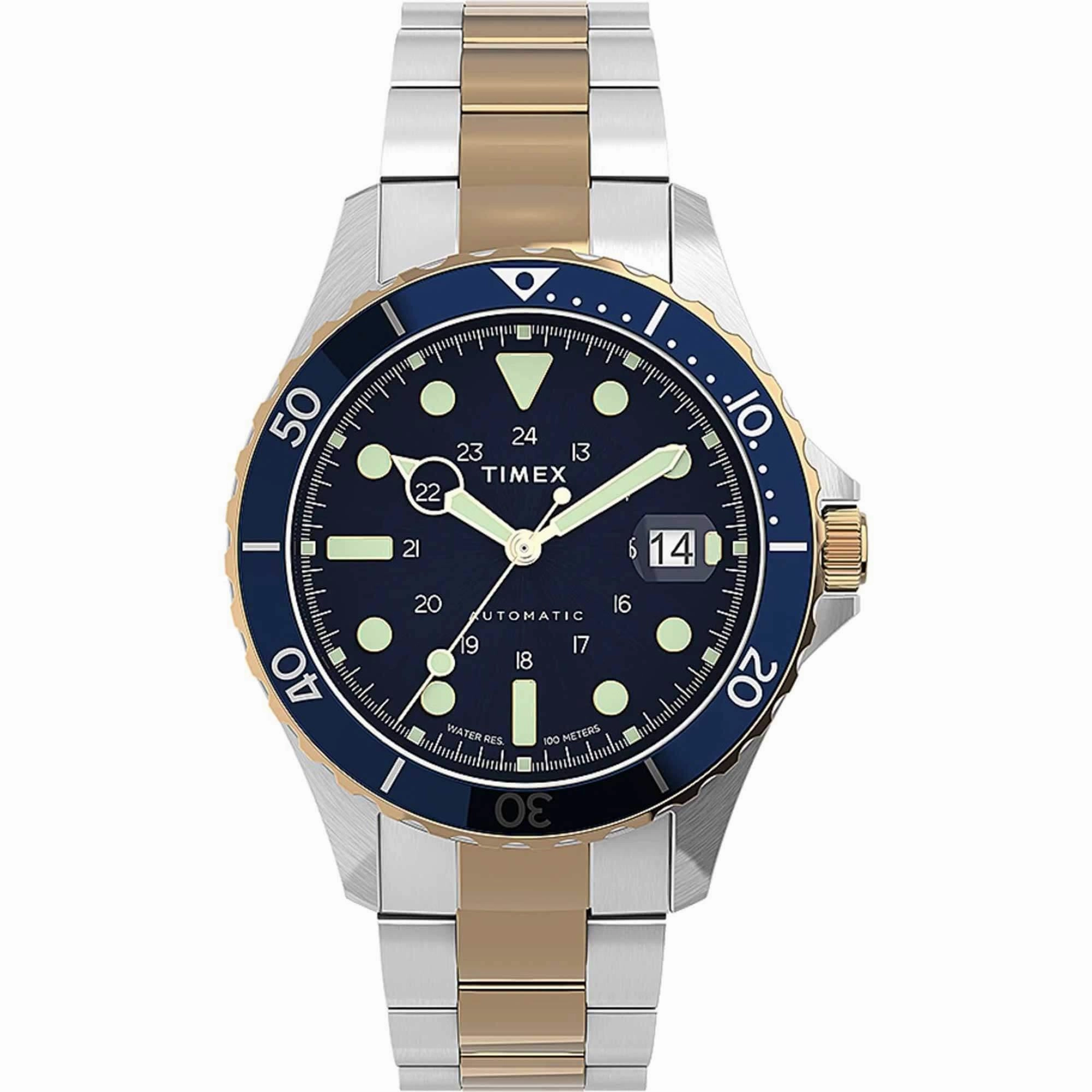 Timex Men's Watch - Navi XL Automatic Power Reserve Blue Dial Bracelet | TW2U83500VQ