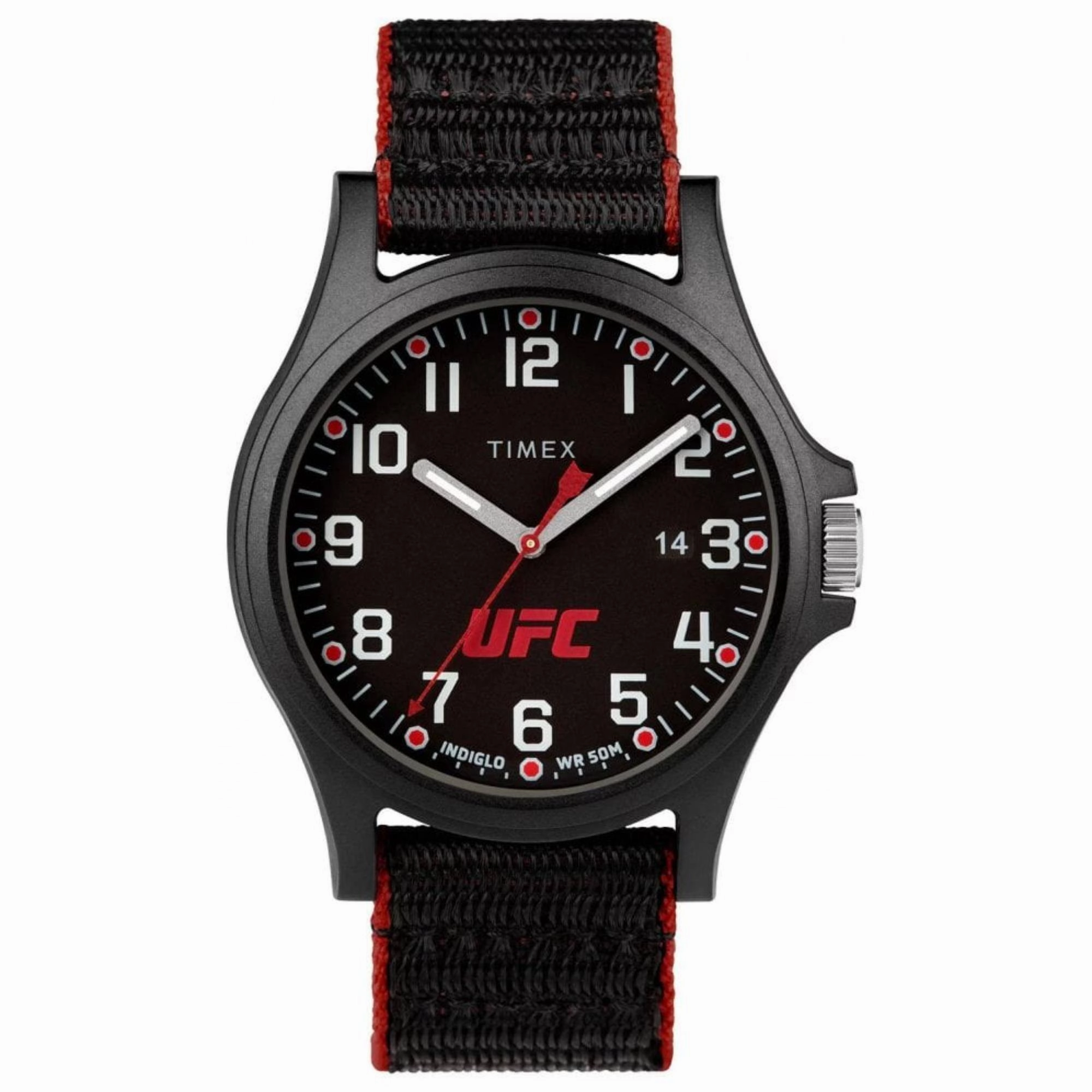 Timex Men's Watch - UFC Apex Black Dial Fabric Strap with Velcro Closure | TW2V55000